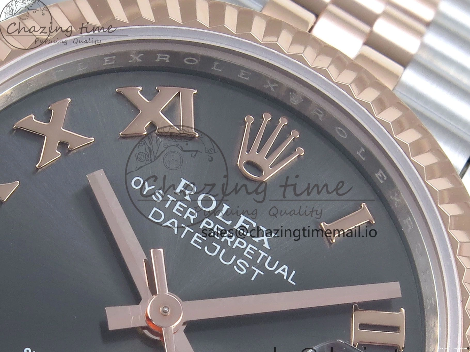 Best AAA Replica Sites Bracelet RG Dial Gray Jubilee 31 DateJust Steel 516 Roman ARF Edition SS Diamonds on 904L 1:1 278271 Best StreetReady ETA 0117